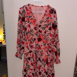 Pink Floral Maxi Dress